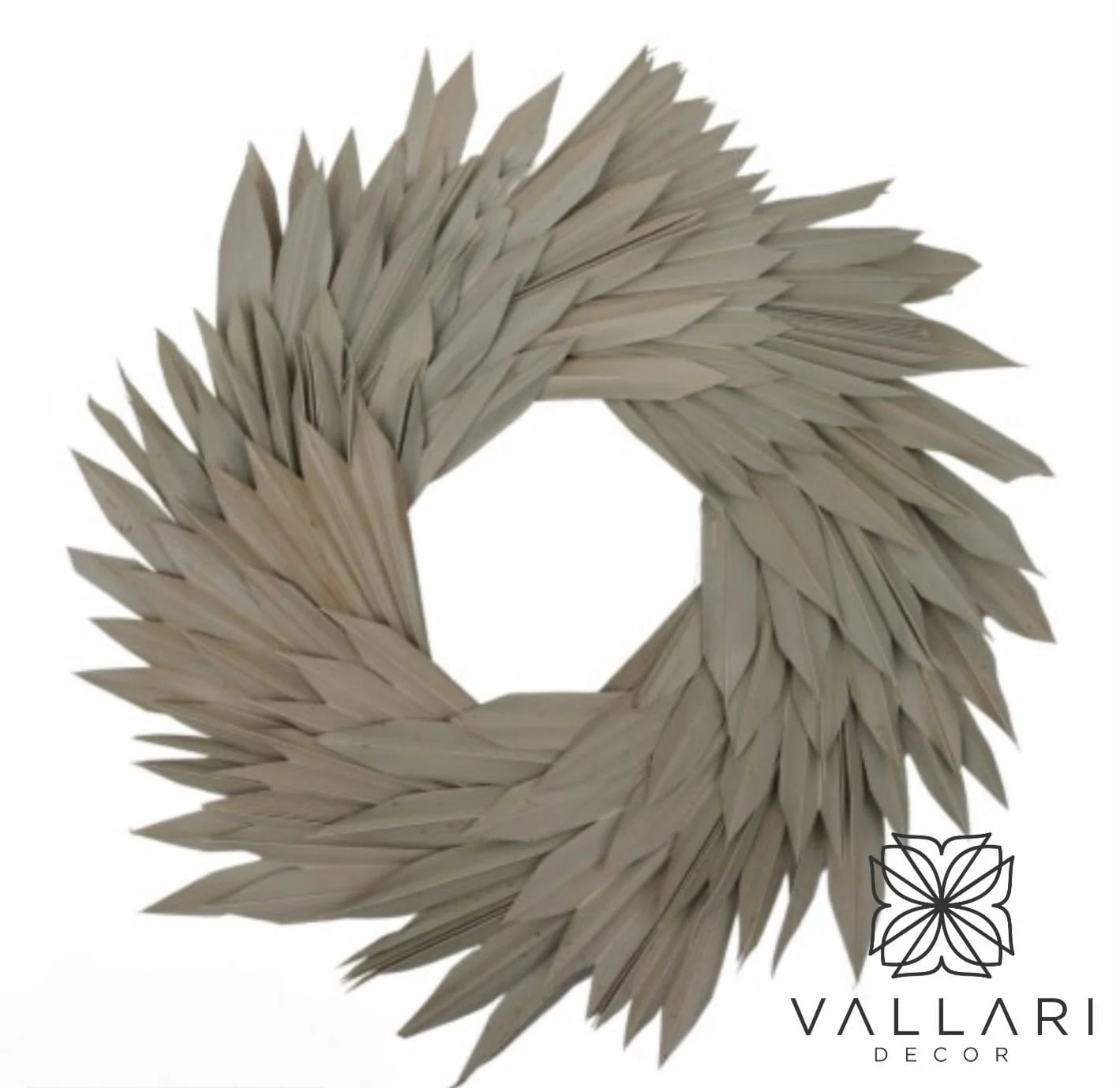 14" Dried Spear Wreath/Dried Sun Palm Wreath/GreenWreath/Natural Looking Wreath/Outdoor Wreath/Dried Item