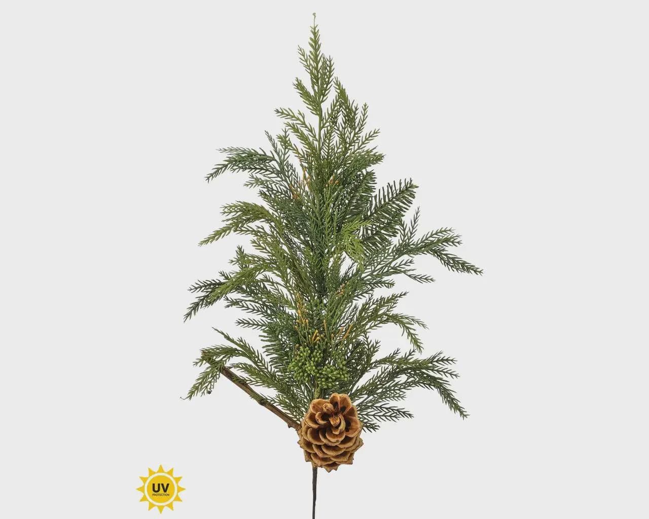 28" Mini Evergreen, Pinecone Spray/Sprays/Fall Sprays/Red Berry/Faux Spray/Autumn Decor/Holiday Decor/Fall Decor/Table Decor