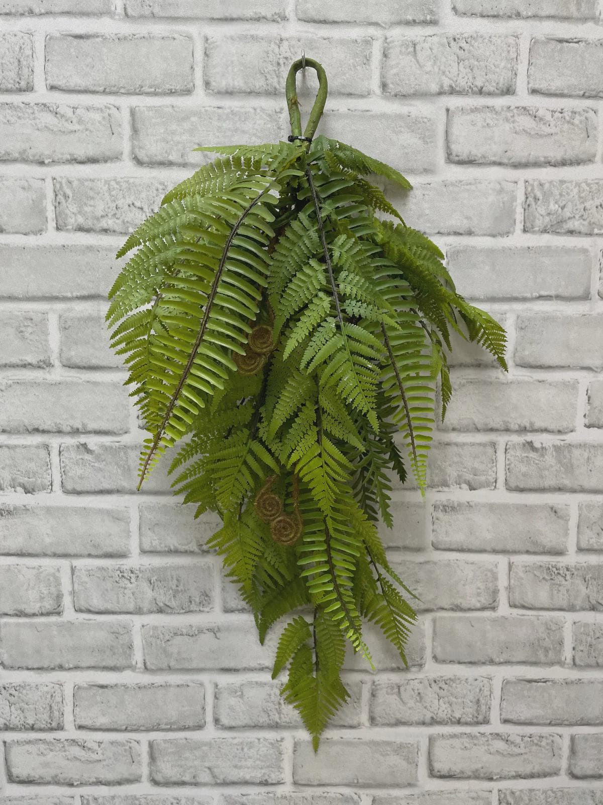 24" Fresh Touch Lacy Fern & Boston Sword Fern  Mix Tear Drop/Handing Greeenery/Evergreen/Faux/garland/