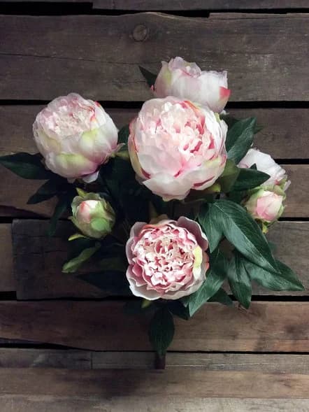 9PC 22.5" Light Pink Peony Bush/Pink/Wedding Centerpieces/Home Decor/Faux Flowers/Silk Flowers/Flower Bouquet