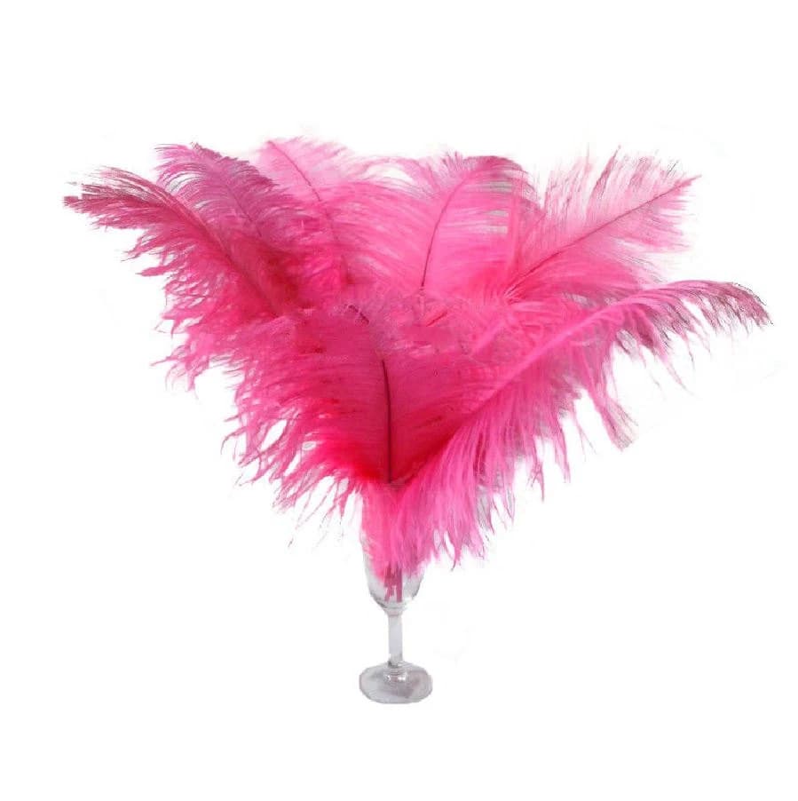 10 Pcs 8-10" 10-12" 12-14" 14-16" Pink Ostrich Feather Plume 14-16"