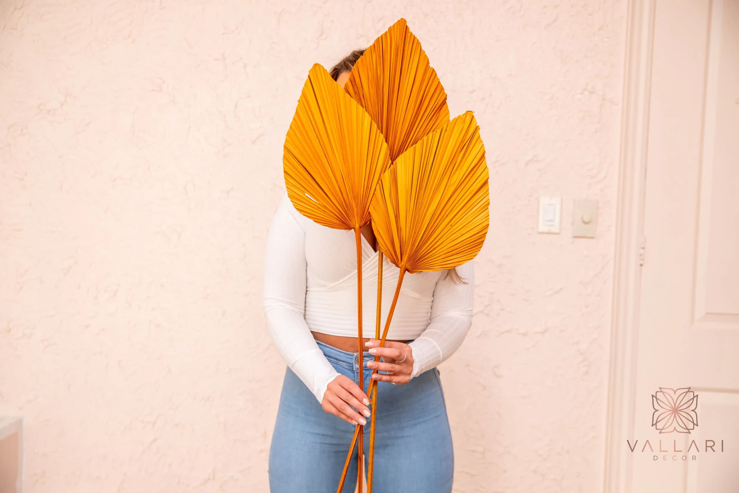 3pc 40" Orange Anahaw/ivory Palm/red palm/brown palm/Home Decor/VaseDecor/CenterpiecWedding Decor/Silk Flowers/Anahaw leaves