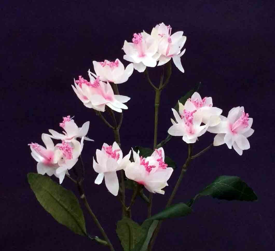 26" White & Pink Mini Snow Lotus Spray/Green/Purple/Wedding Centerpieces/Home Decor/Faux Flowers/Silk Flowers/Flower Bouquet