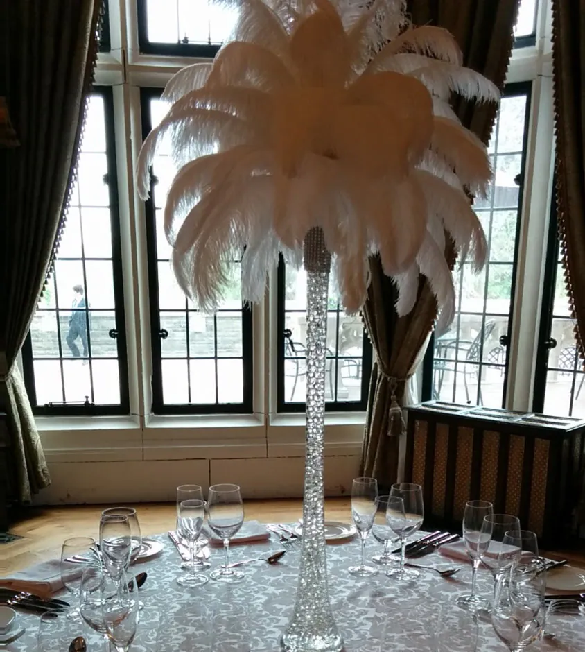 Ostrich Feather Centerpiece Kits with 24" Eiffel Tower Vase