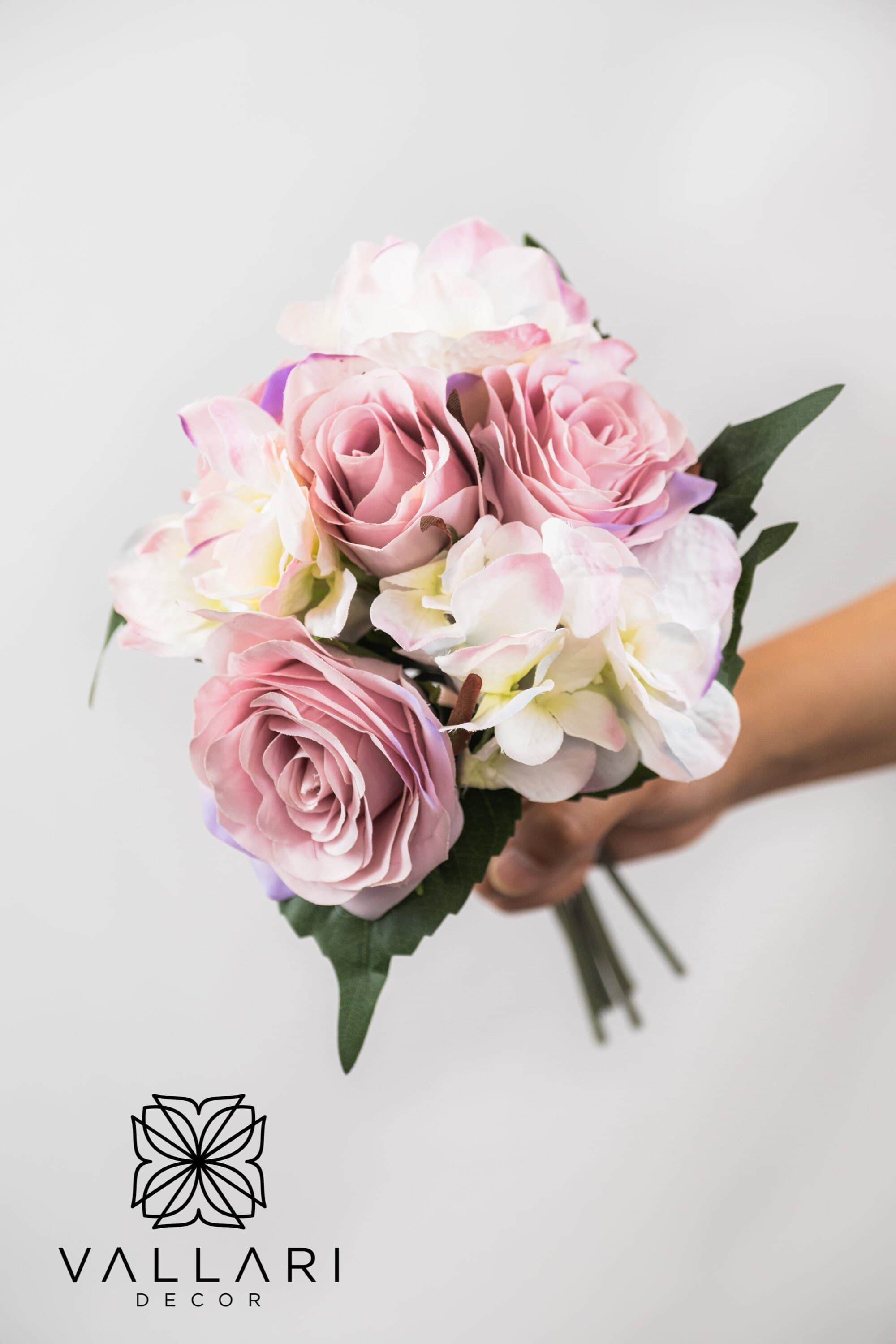 Pink Rose Hydrangea Bouquet/Floral Sprays/ Wedding Roses/ White/Greenery Bushel/ Outdoor Wedding Greenery/Centerpiece Decor/Faux Flowers/