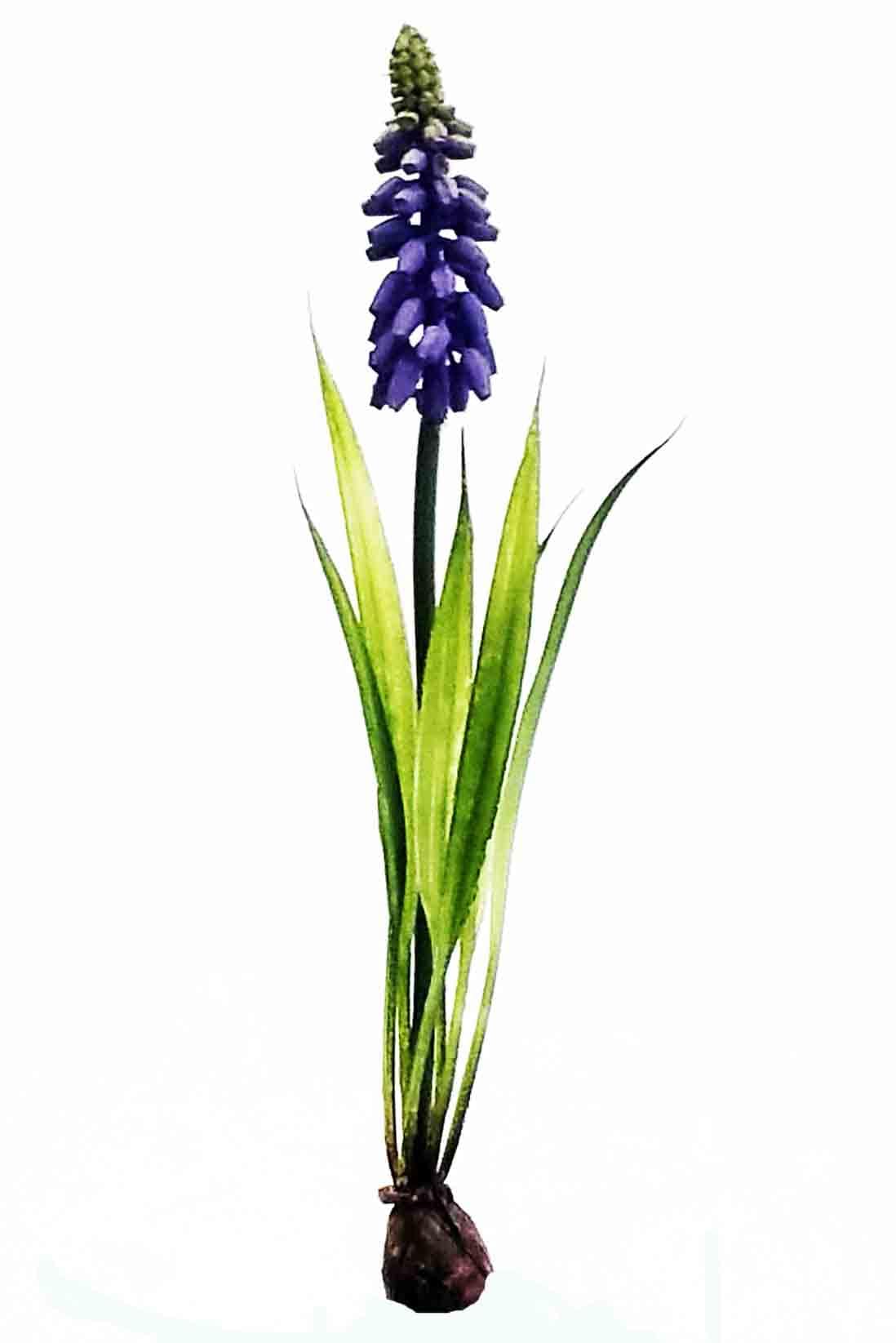9" Plastic Lavender Mini Hyacinth Stem With Bulb/Floral Spray/ Wedding Roses/ White/Outdoor Wedding Greenery/Centerpiece Decor/Faux Flowers/