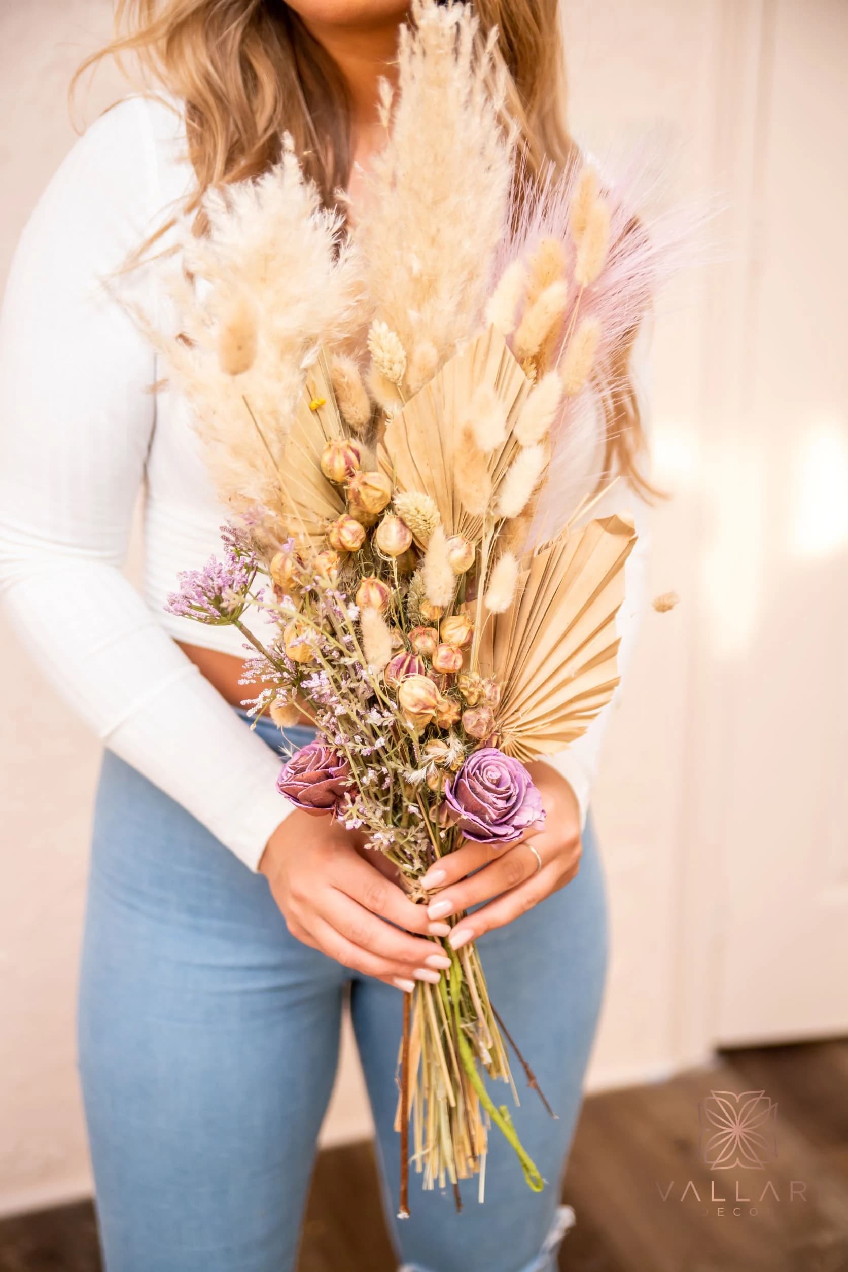 Dried Natural Pink Minar Floral Pampas Bouquet/25"/Palm Spades/Reed/Dried Pampas/Pampas Bouquet Decor/Boho Pampas/Bouquet/Bunny Tail
