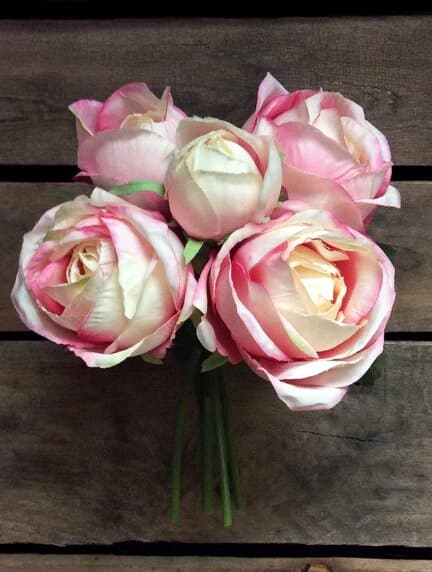10.5" Cream Pink Rose Bundle/Pink/Wedding Centerpieces/Home Decor/Faux Flowers/Silk Flowers/Flower Bouquet
