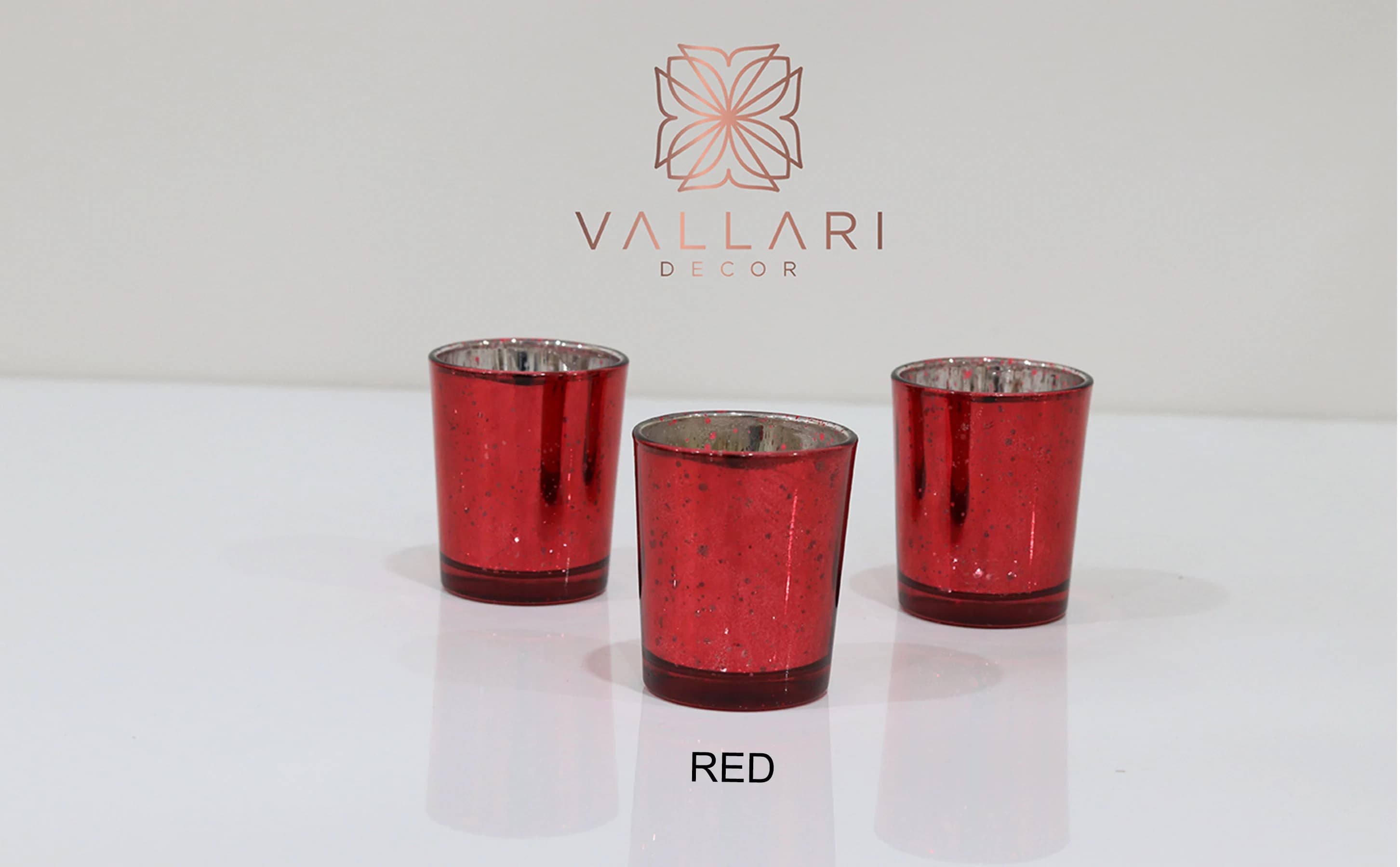 SET of 12 MERCURY GLASS Red/Green/White Speckled Glass Candle Holders Votive Holder Candleholder Tea Light Wedding 2.5 Winter Christmas