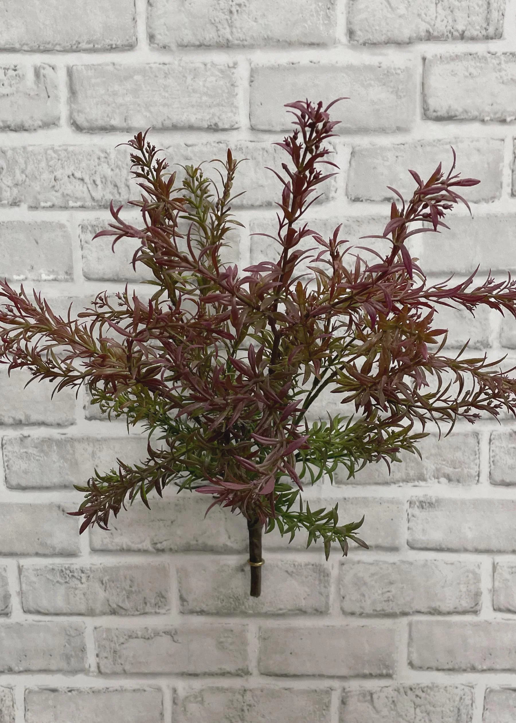 18" Burgundy Green Sage Bush | Artificial Sage Bush | Faux Greenery Bush | Fall Floral Bush | Farmhouse Decor | Vase Filler