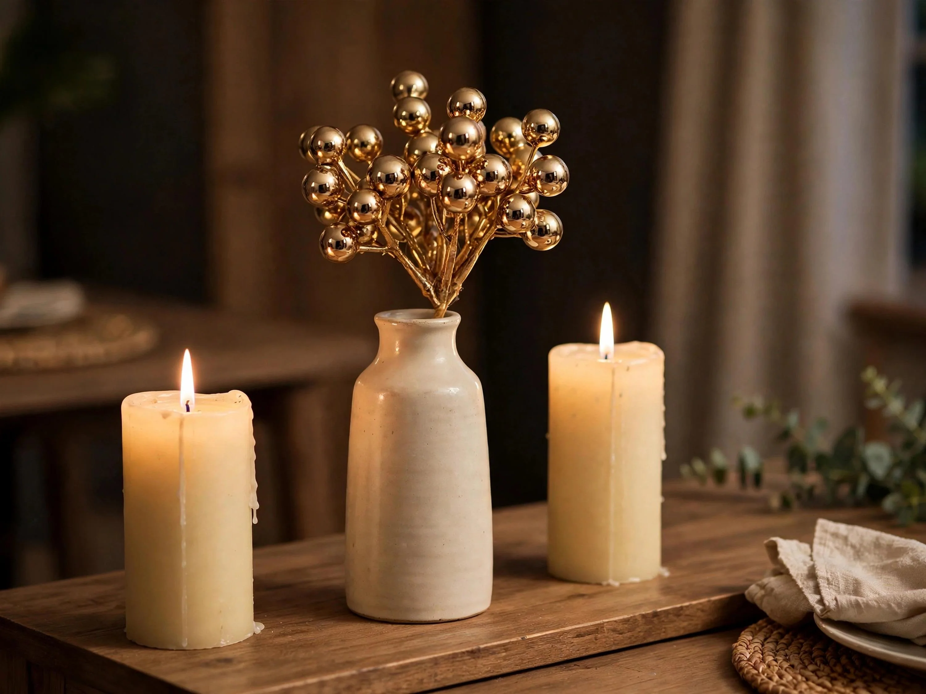 Gold 25mm Glass Ball Ornaments Bunch, Christmas Tree Decorative Picks, Gold Holiday Bauble Filler