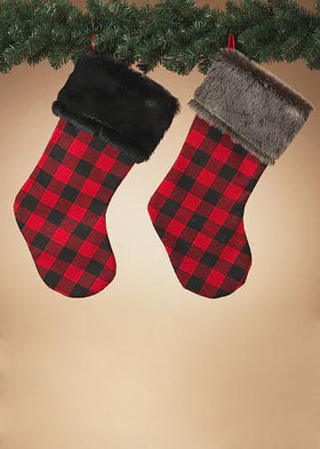 23" Red & Black Plaid Stocking/Christmas Tree Ornaments/Tree Topper/Ornaments/Tree Decorations/Xmas Decor/Xmas Tree Decor/Holiday Season