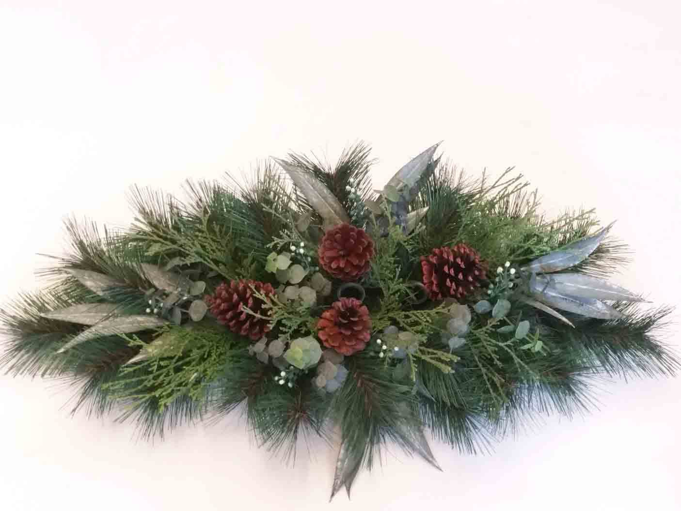 30" Centerpiece with Pine Cones/Candle Decor/Table Decor/Centrepiece Decor/Candle Ring/Christmas Table Decor/Pine Centrepiece
