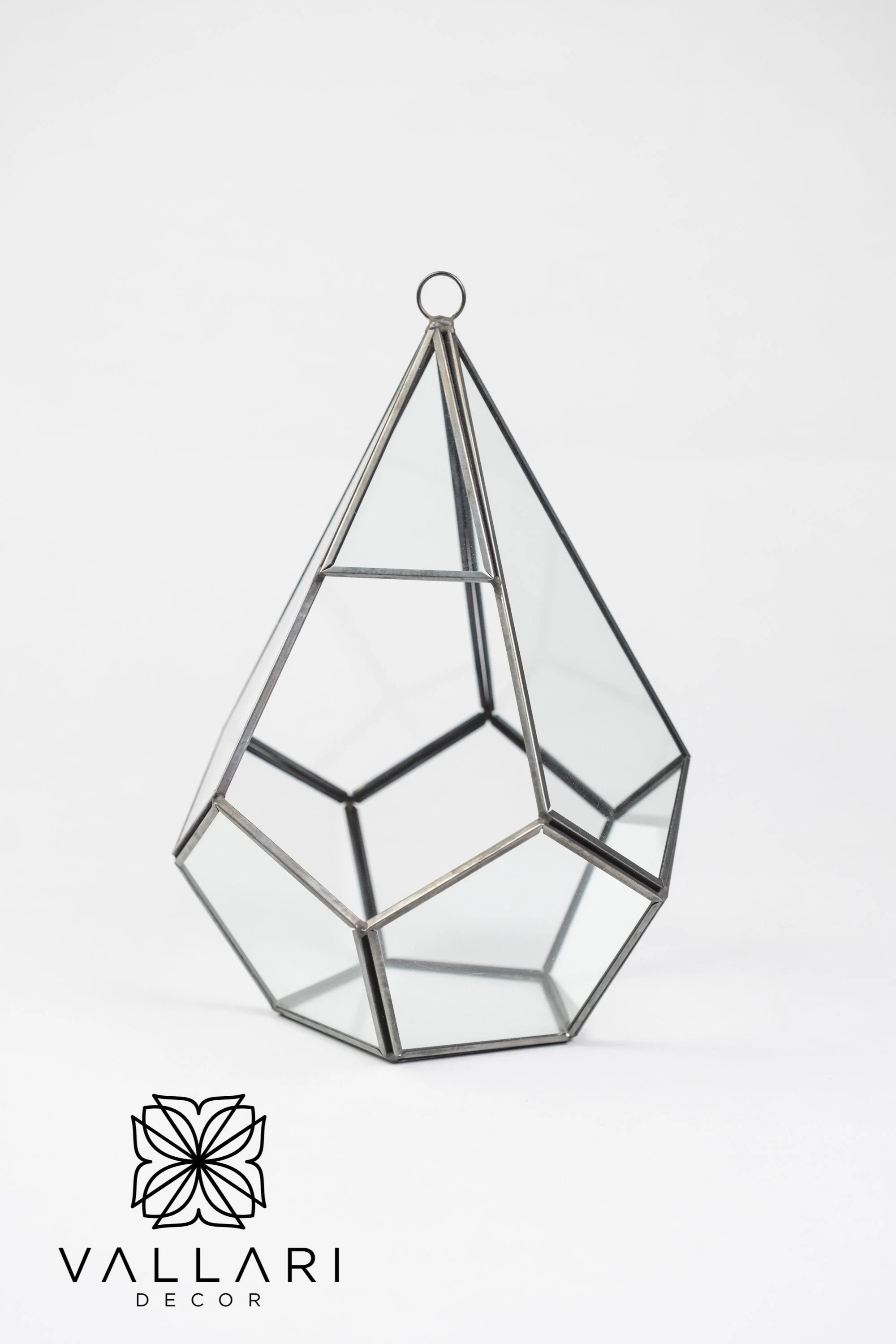 BLACK DIAMOND 6x8" Glass Geometric Terrarium/Wedding Table Decor/ Succulent Planter/Air Plants Glass Vase/Terrarium Kit/ Terrarium Gift/