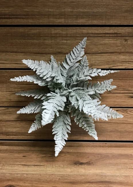 16" Snowy Lace Fern Bush/Faux Garlands/Vines/Greenery/Wedding Centerpieces/Home Decor/Faux Vines/Silk Vines/Garlands