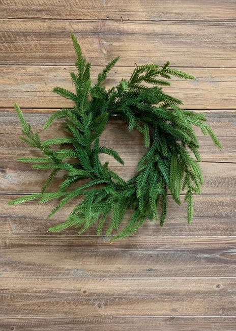 16" Fresh Touch Norfolk Pine Wreath/Green Artificial Wreath/Green Wreath/Natural Looking Wreath/Outdoor Wreath/Green Outdoor Wreat