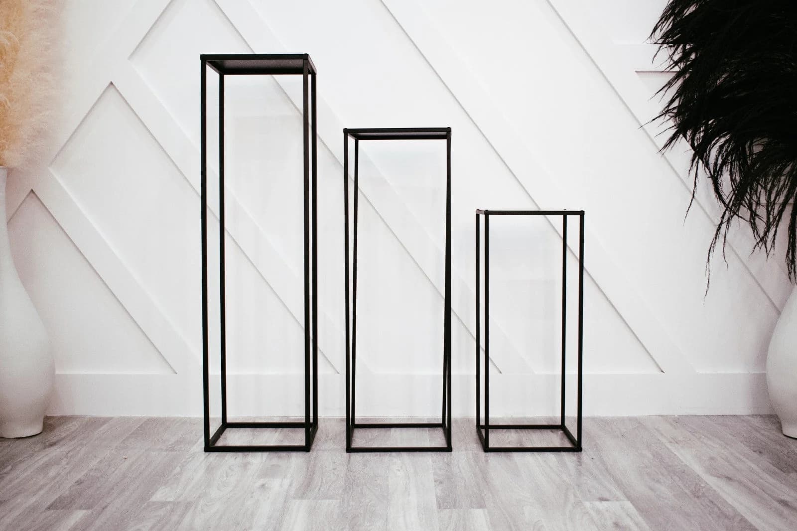 NEW MATTE BLACK Plant Stand/Rectangle Stand Metal/Vase/Metal Frame/ Tall Stand/ Four Rod Stand/Metal Vase/ Metal Vase/Metal Riser/Home Decor